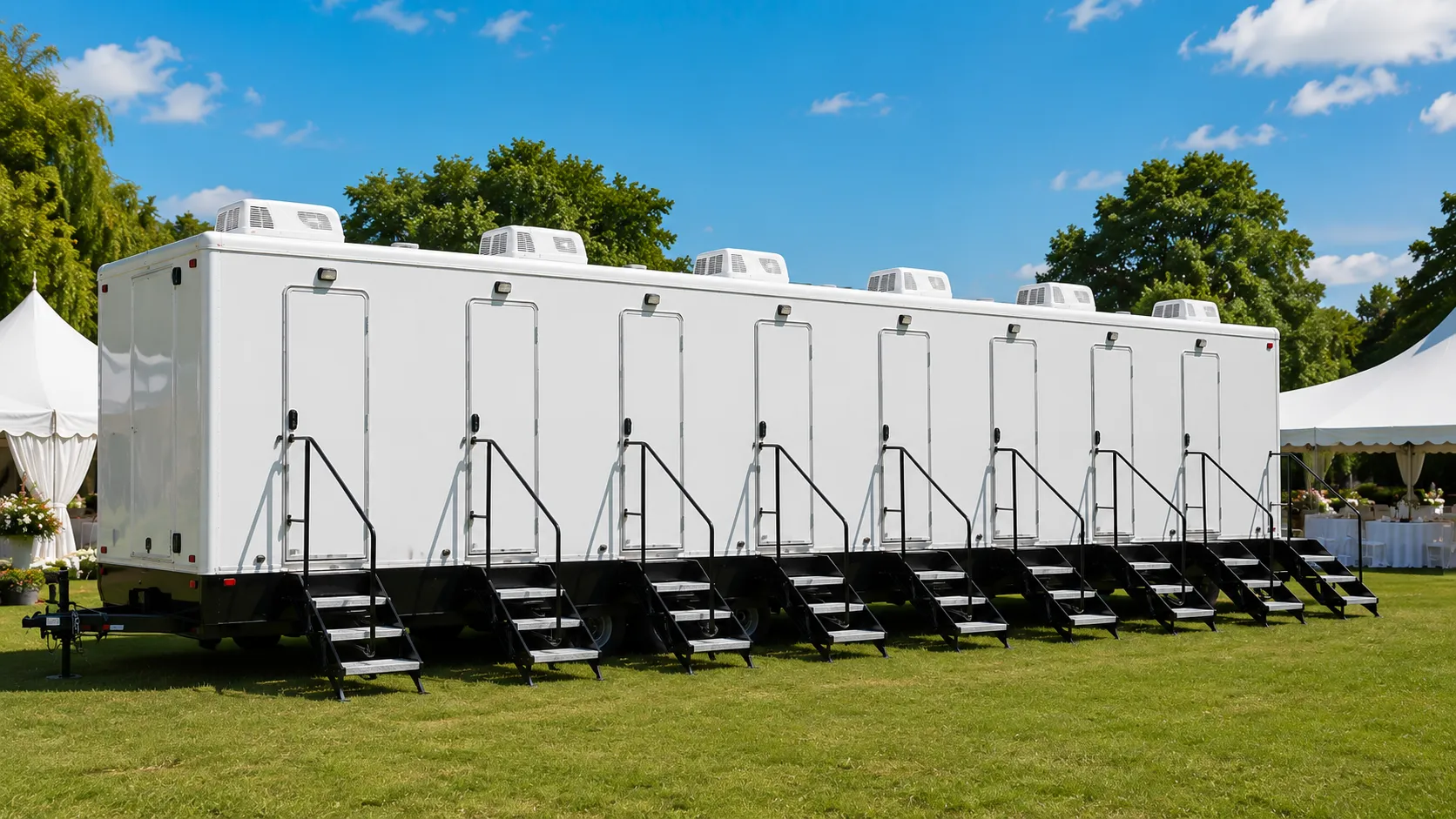 8 Stall Restroom Trailer in Brockton, MA